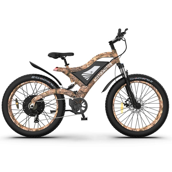 AOSTIRMOTOR 26" 1500W Electric Bike Fat Tire 48V 15AH Removable Lithium Battery for Adults S18-1500W Camouflage