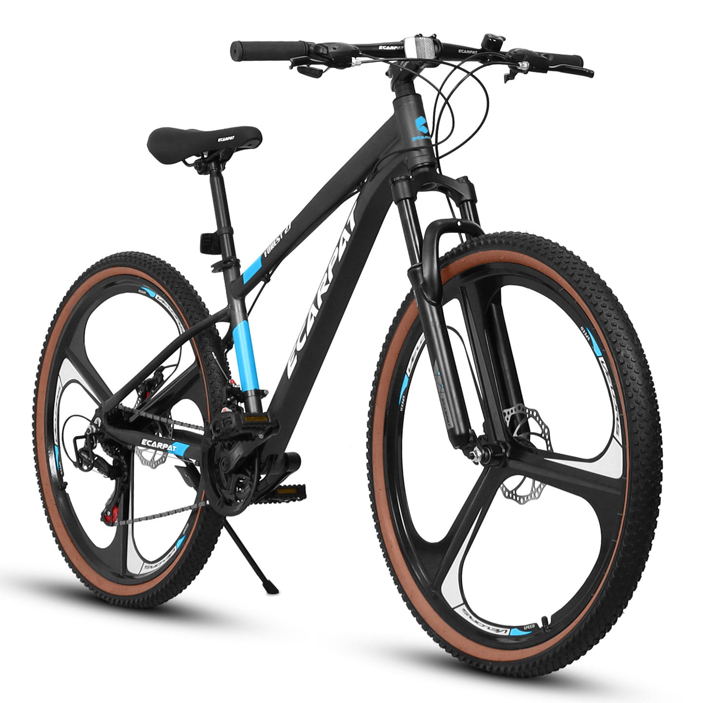 Ecarpat A27302M Mountain Bike 27.5 Inch Wheels, 21 Speed Road Bicycle with Dual Disc Brakes Aluminum Frame Racing Bike Black/Blue