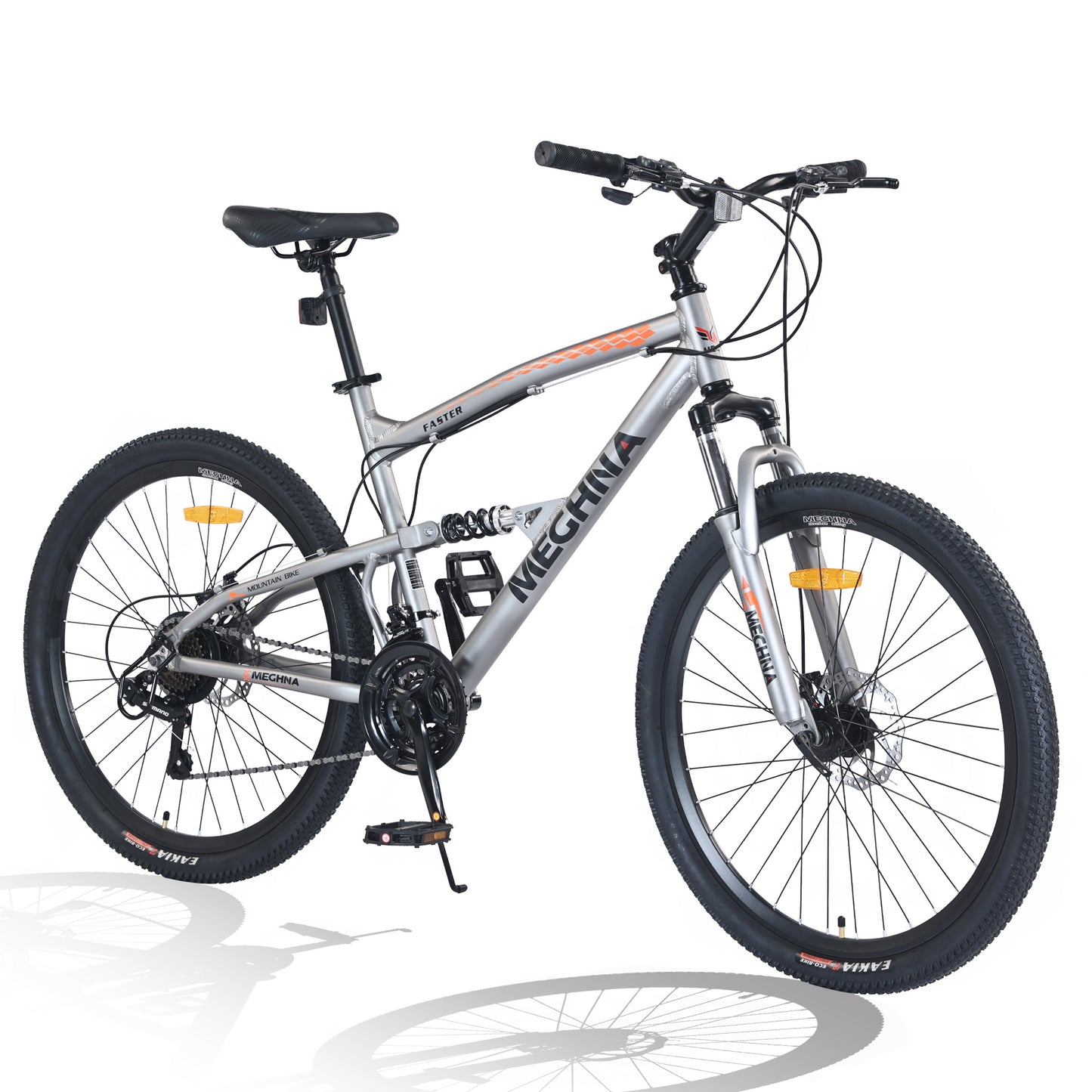 26 inch Mountain Bike 21-Speed Dual Suspension Aluminum Alloy Frame MTB Bike Grey