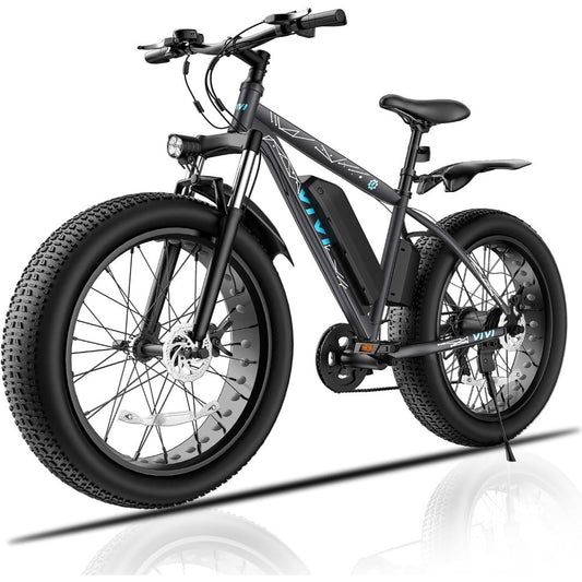 Electric Bike 500W 26" x 4.0 Fat Tire Electric Bike 48V 13Ah Removable Battery, 7 Speed, 25MPH, Cruise Control, Up to 50 Miles