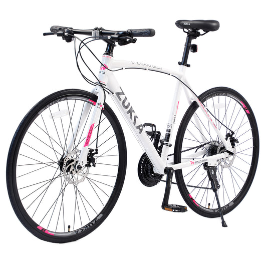 ZUKA 24 Speed Hybrid bike Disc Brake 700C Road & City Bicycle