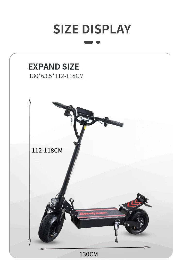 Arwibon Q30 Oil Brake 2500W 48V 16Ah Dual Motor 11 Inch Road Tire Electric Scooter 100Kg Max Load 40-60Km Range