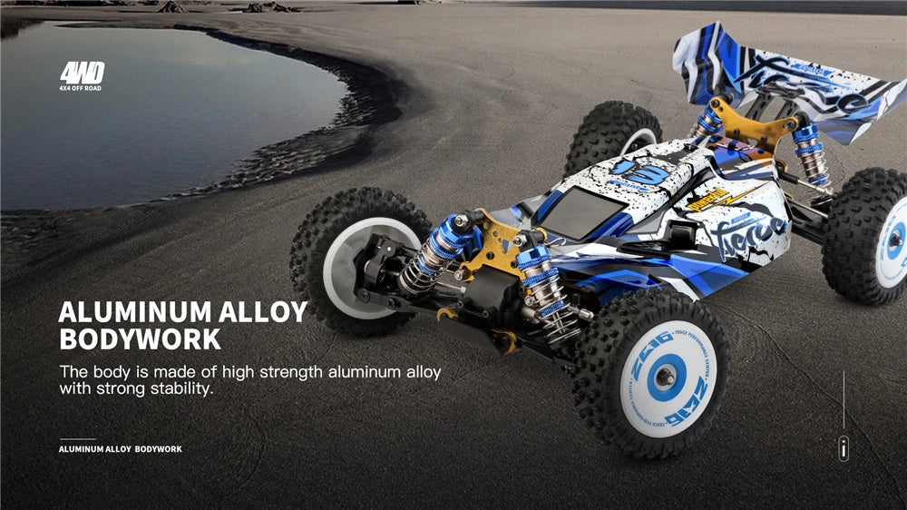 Wltoys 1/12 Scale 124017 V2 Brushless Upgraded 4300KV Motor 0.7M 19T RTR 2.4G 4WD 70km/h RC Buggy Vehicle Metal Chassis Model