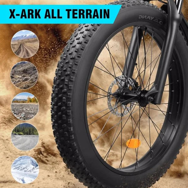 X-ARK Electric Bike 1000W Motor Fat Tire 26x4 Mountain Bike