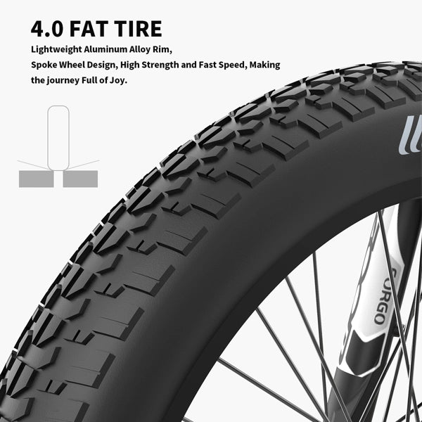 S18 Fat Tire Adults Electric 26 In. Mountain All Terrain E-bike 48V 15AH Battery Black & Gray