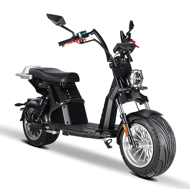 Black 4000W electric LED USB charging 6A two-wheeled scooter 25 / 45 km/h load 200kg driving 90km travel